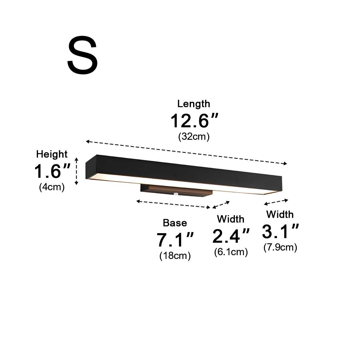 Rectangular Minimalist Waterproof Motion Sensor Black Modern Wall Sconce