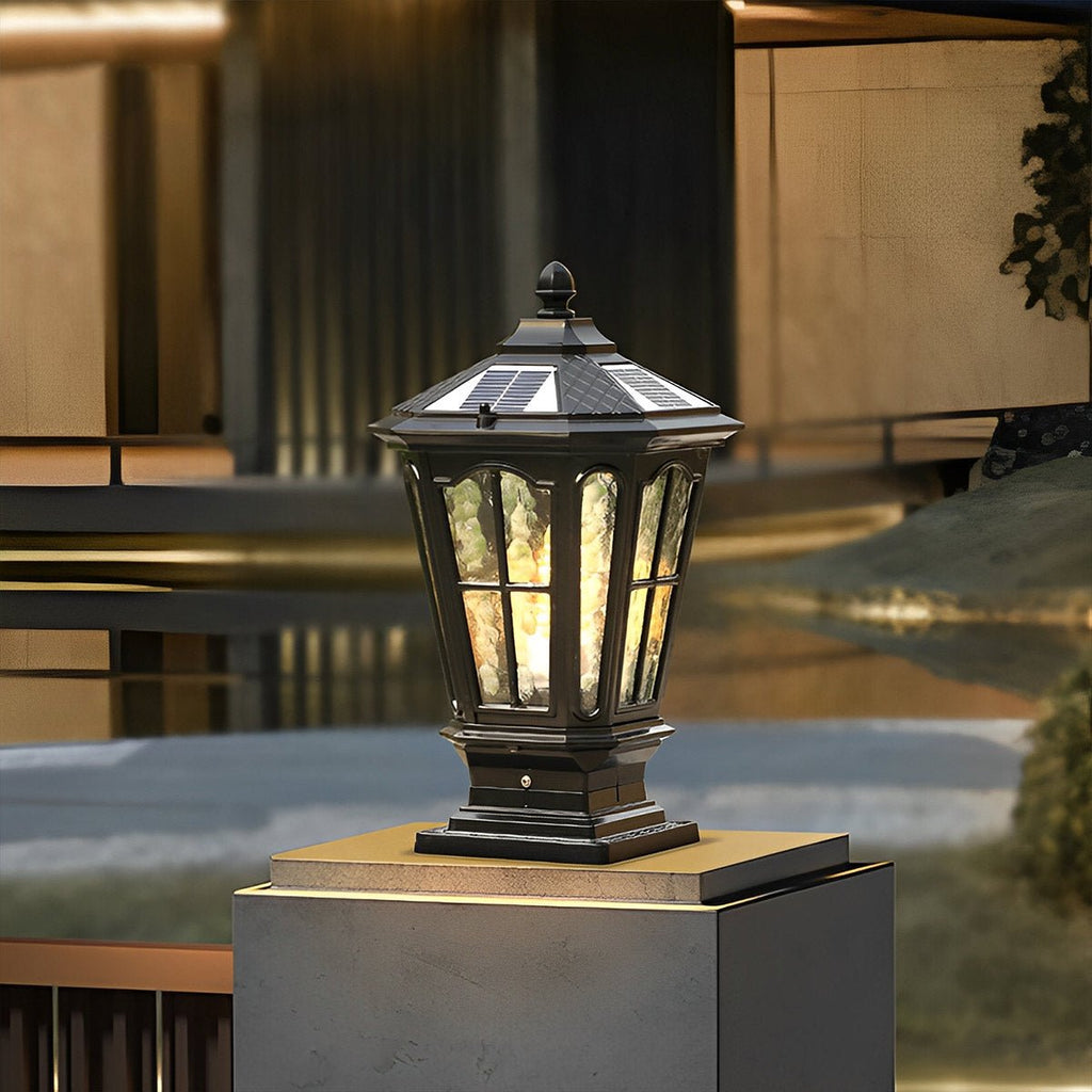Retro Pavilion Shape Waterproof LED Fence Post Cap Lights