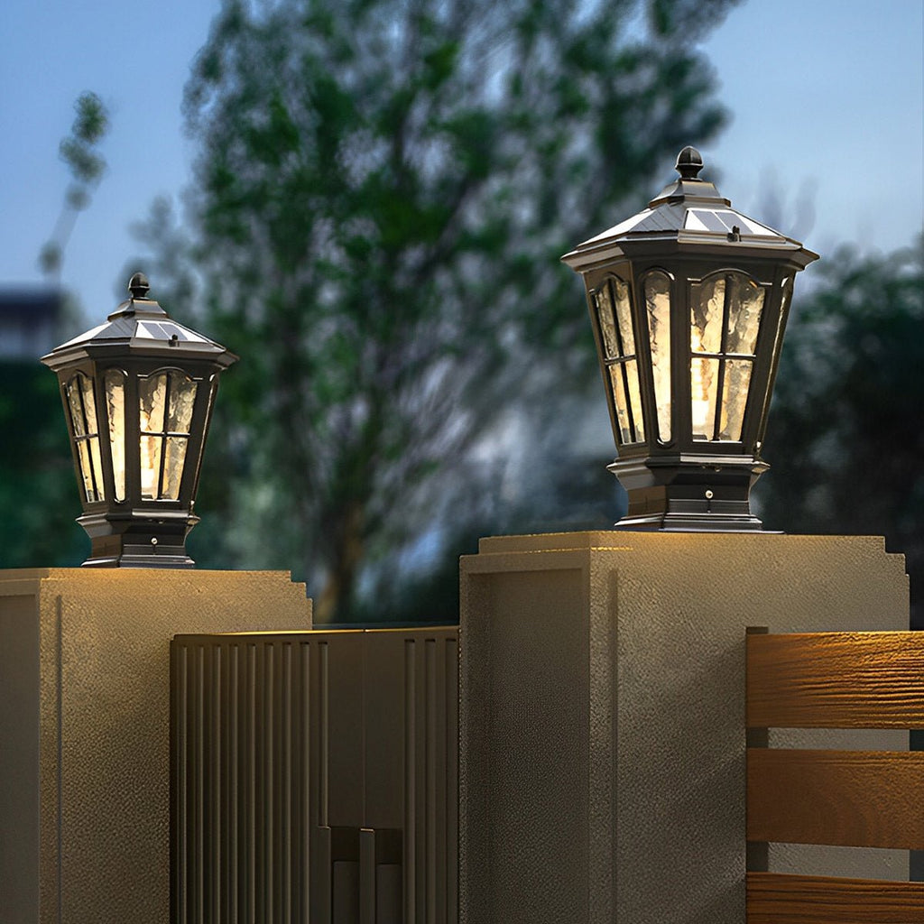 Retro Pavilion Shape Waterproof LED Fence Post Cap Lights