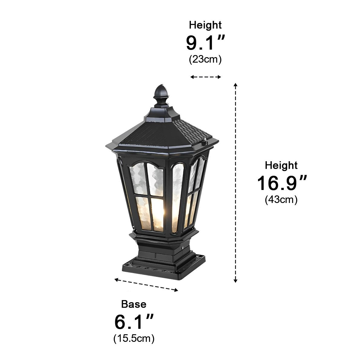 Retro Pavilion Shape Waterproof LED Fence Post Cap Lights