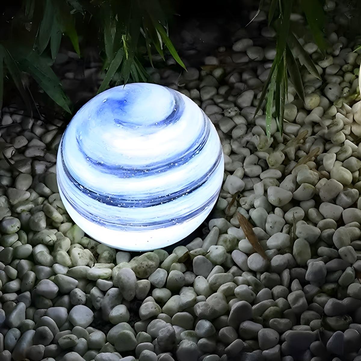 Round Glass Planets Design Waterproof Modern Outdoor Fence Post Lights Column Lighting