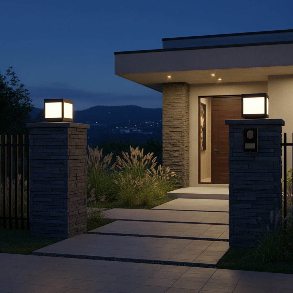 Solar Waterproof Post Cap Aluminum Column Pedestal Light