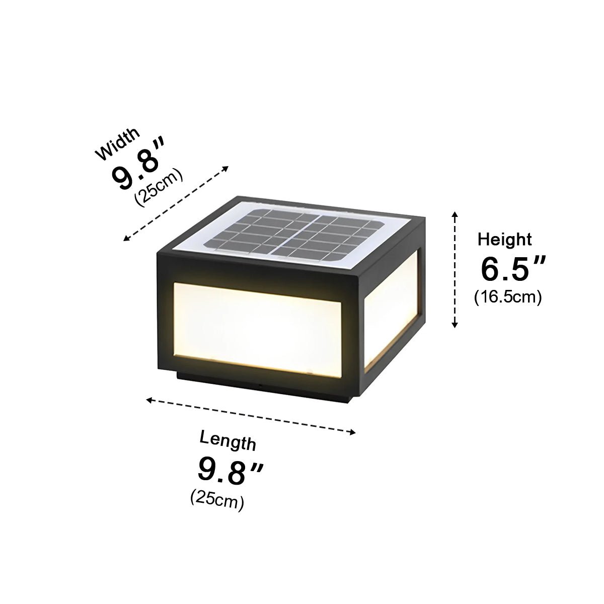 Solar Waterproof Post Cap Aluminum Column Pedestal Light
