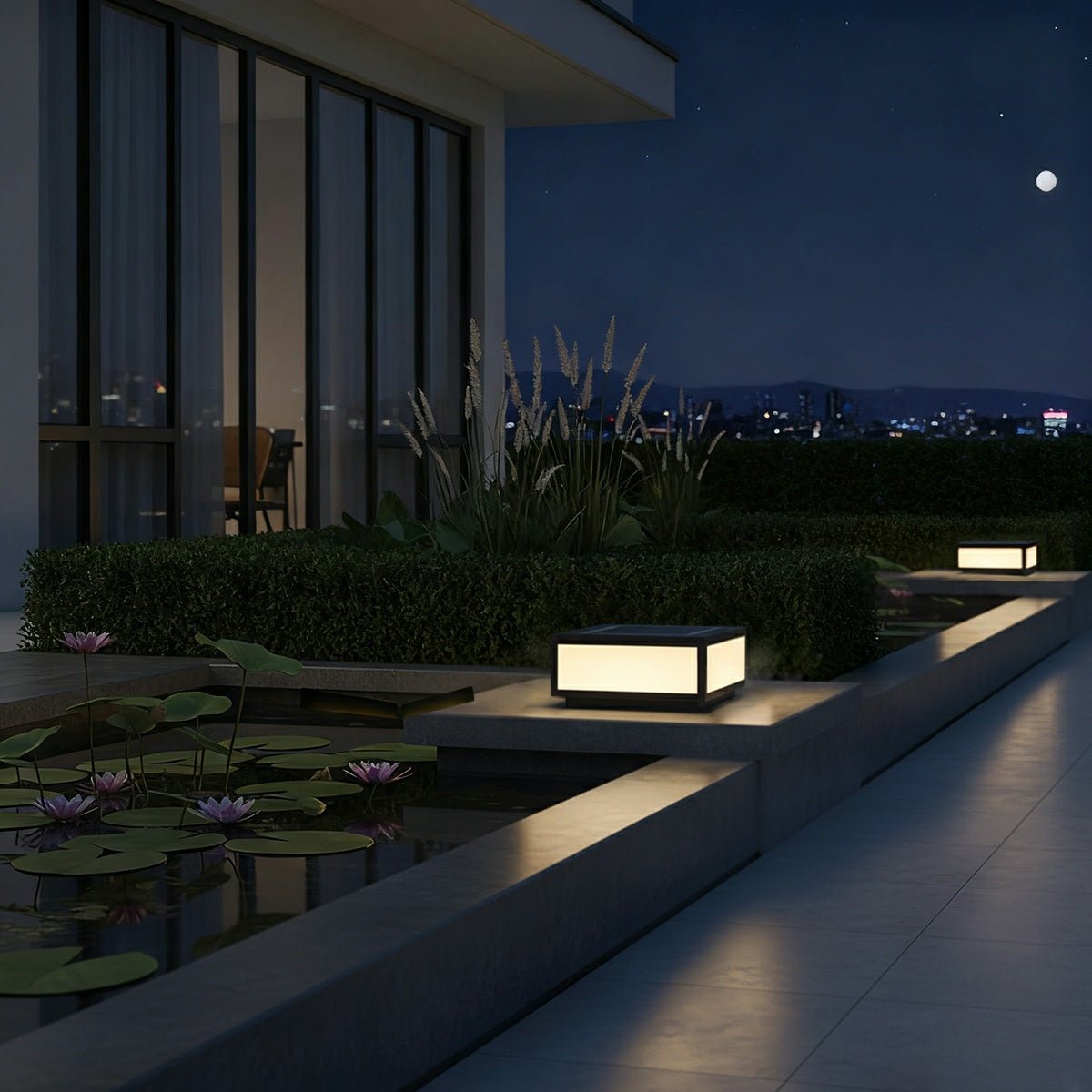 Solar Waterproof Post Cap Aluminum Column Pedestal Light