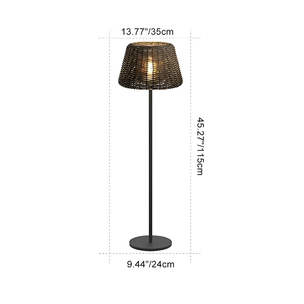 Waterproof Weave Shade LED Outdoor Floor Lamp