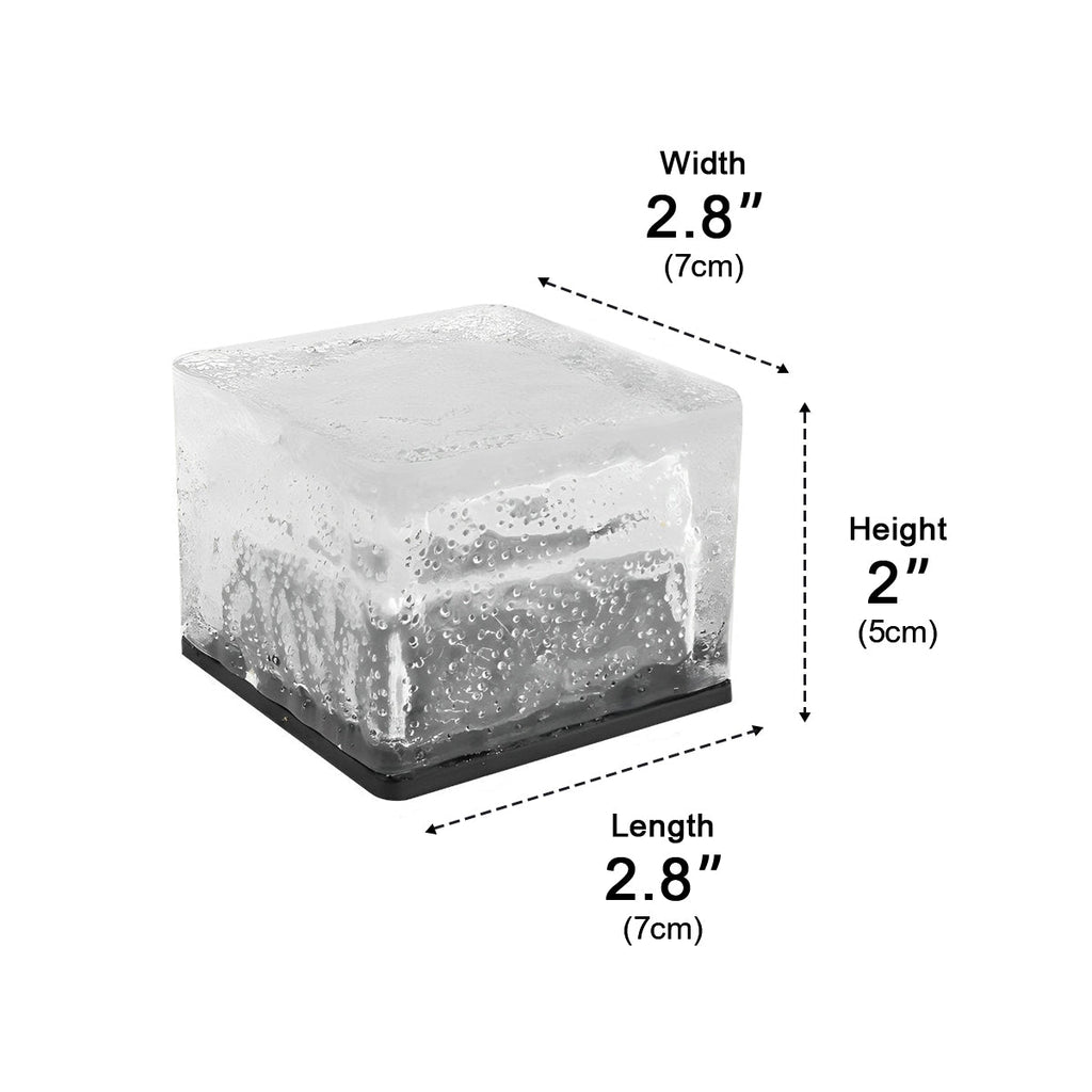 Square Creative Ice Brick LED Waterproof Smart Solar Outdoor Lawn Lights