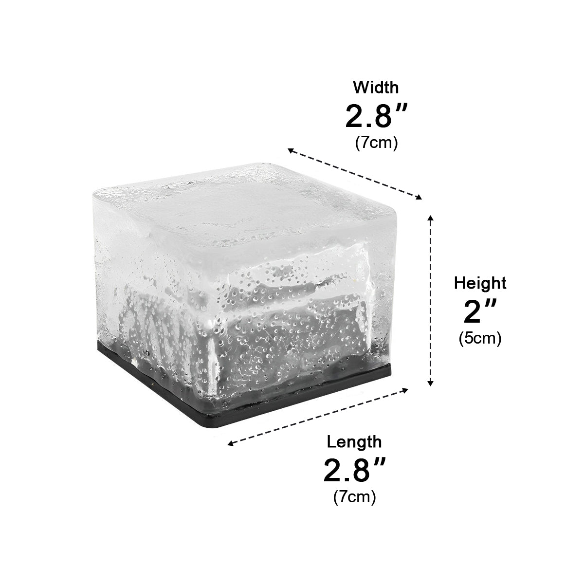Square Creative Ice Brick LED Waterproof Smart Solar Outdoor Lawn Lights