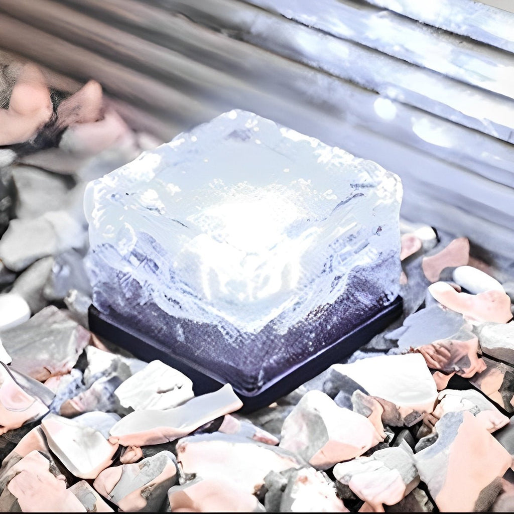 Square Creative Ice Brick LED Waterproof Smart Solar Outdoor Lawn Lights