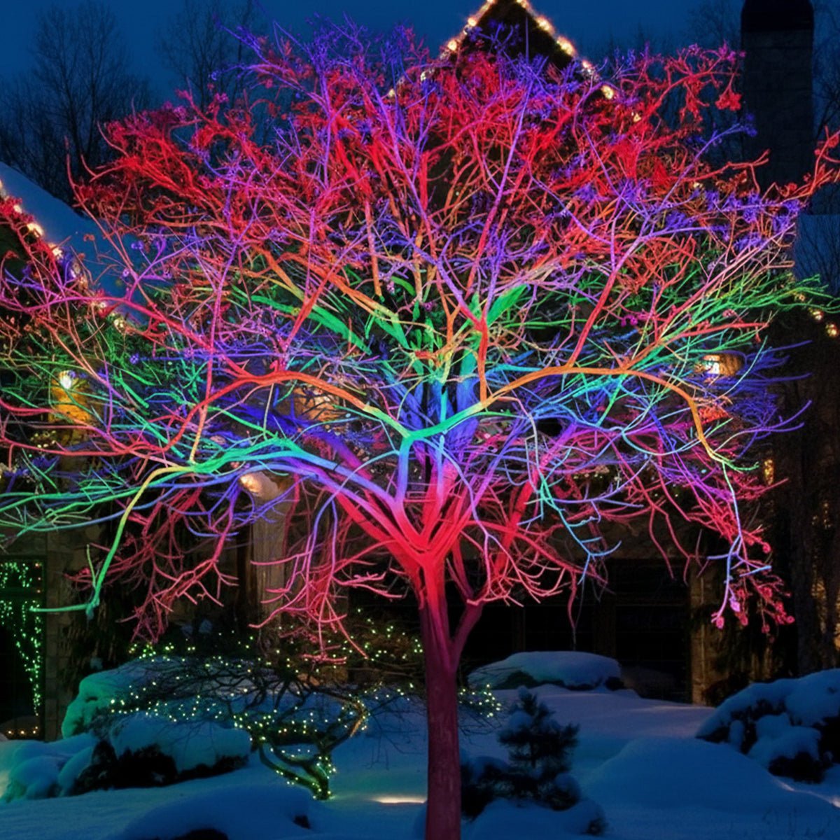 Colour-changing Outdoor Waterproof RGB LED Spot Light Landscape Tree Lighting With Remote Control