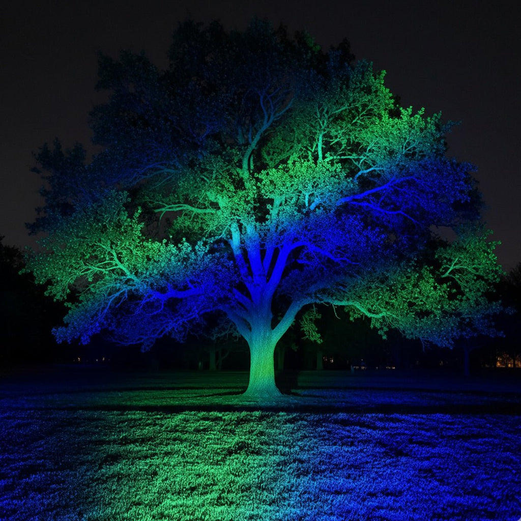 Colour-changing Outdoor Waterproof RGB LED Spot Light Landscape Tree Lighting With Remote Control
