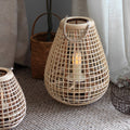 Vintage Handmade Rattan LED Candle Lantern Floor Lamp