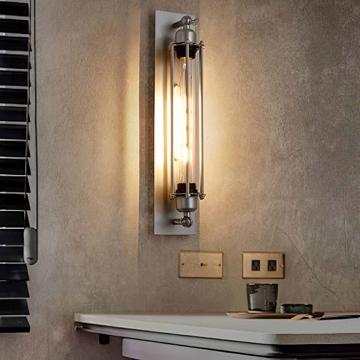 Vintage Industrial Iron Art LED Wall Sconces