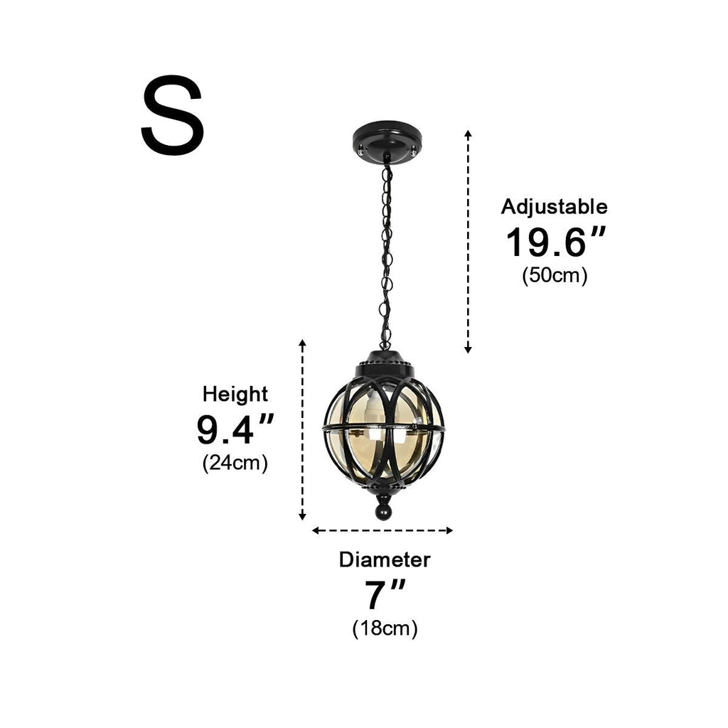 Waterproof Aluminum Glass Ball Outdoor Chandelier Light Hanging Chain Adjustable