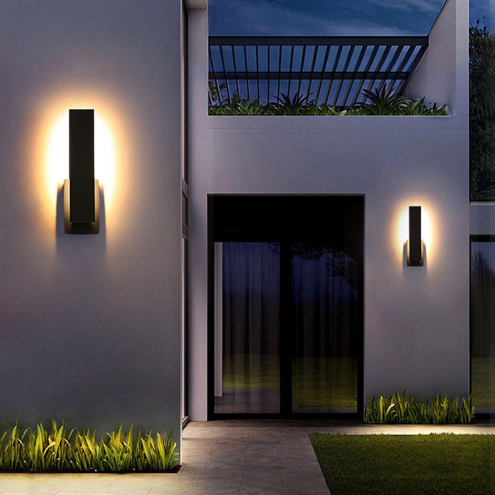 Waterproof Rectangle Black LED Outdoor Wall Sconces