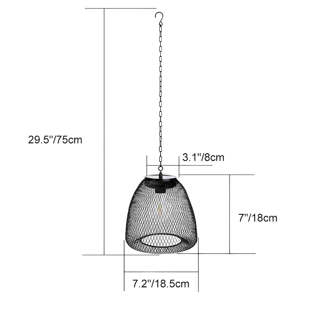 Waterproof Solar Bell Rattan Outdoor Lanterns Pendant Lights