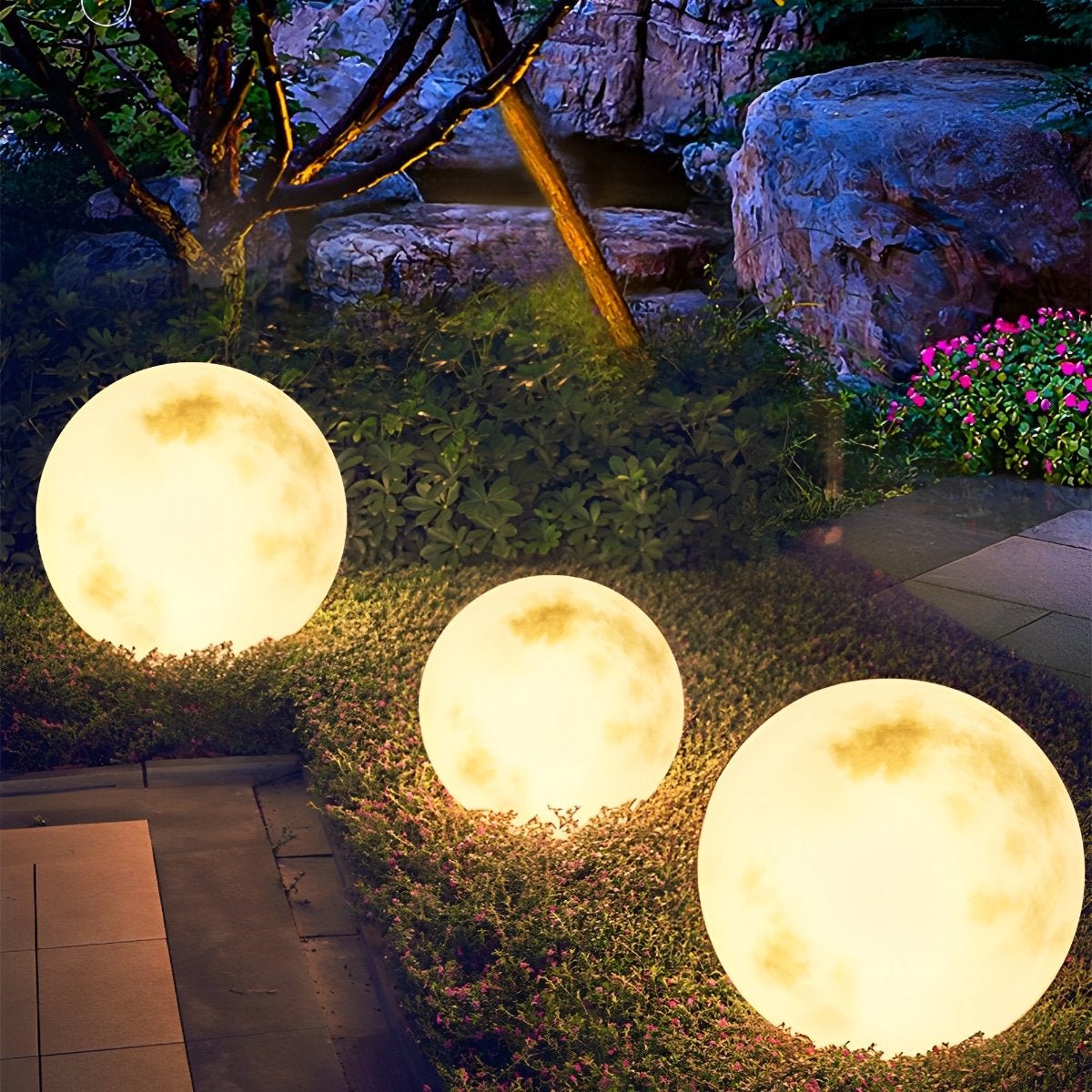 Waterproof Solar Moon Ball Lights Garden Landscape Lawn Lights